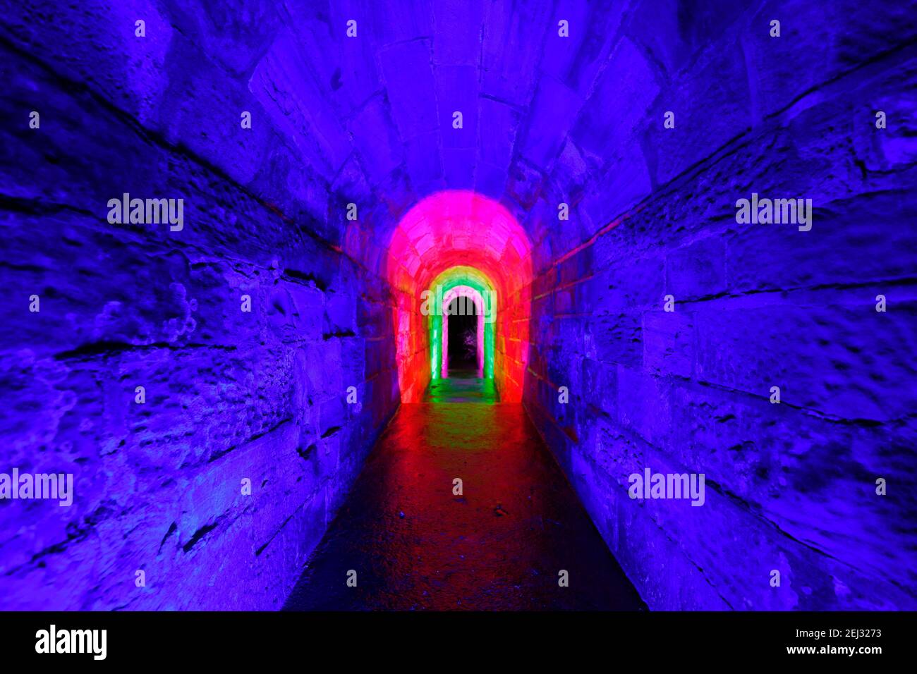 A water overflow tunnel from a lake at Temple Newsam in Leeds. The