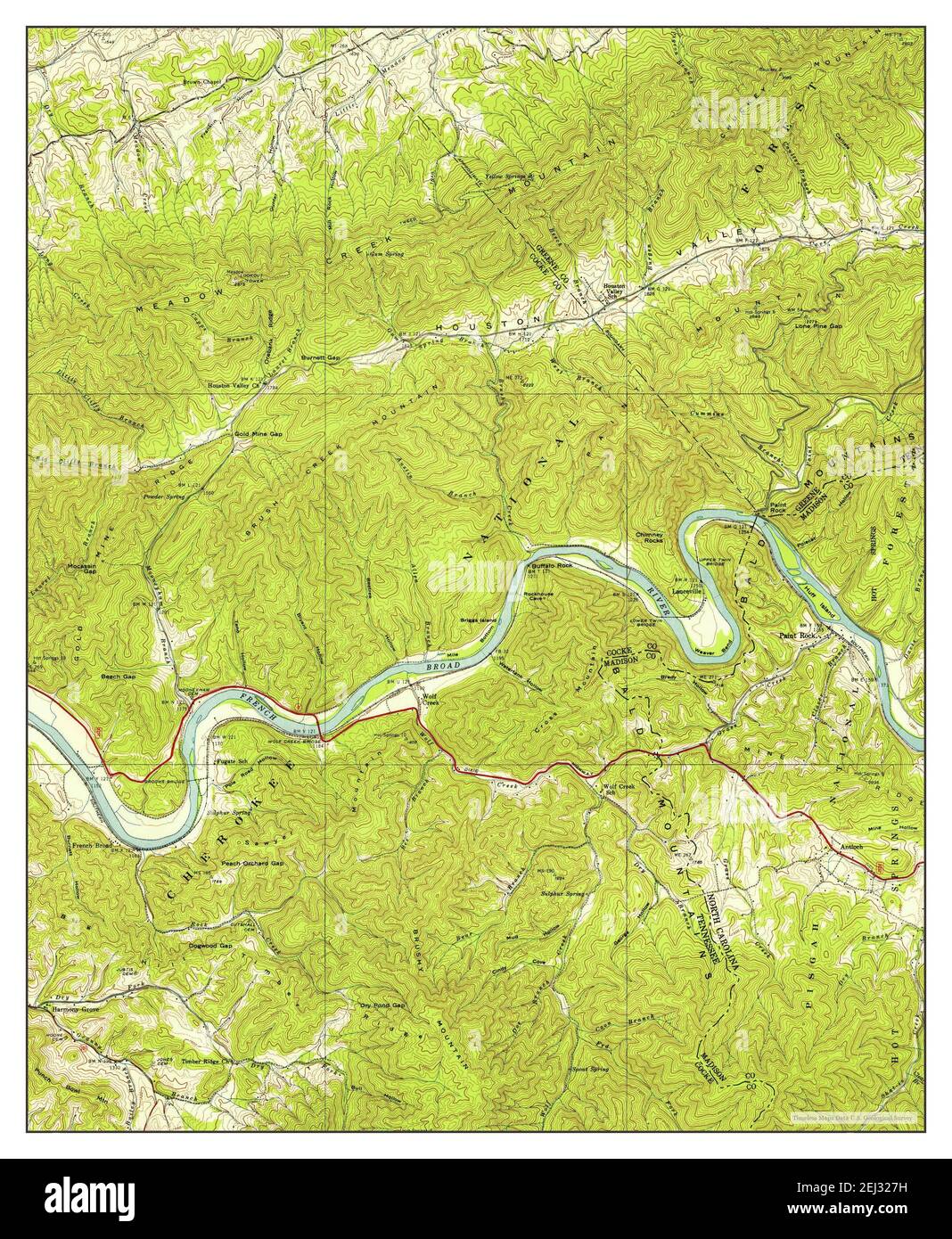 Paint Rock, Tennessee, map 1940, 124000, United States of America by Timeless Maps, data U.S