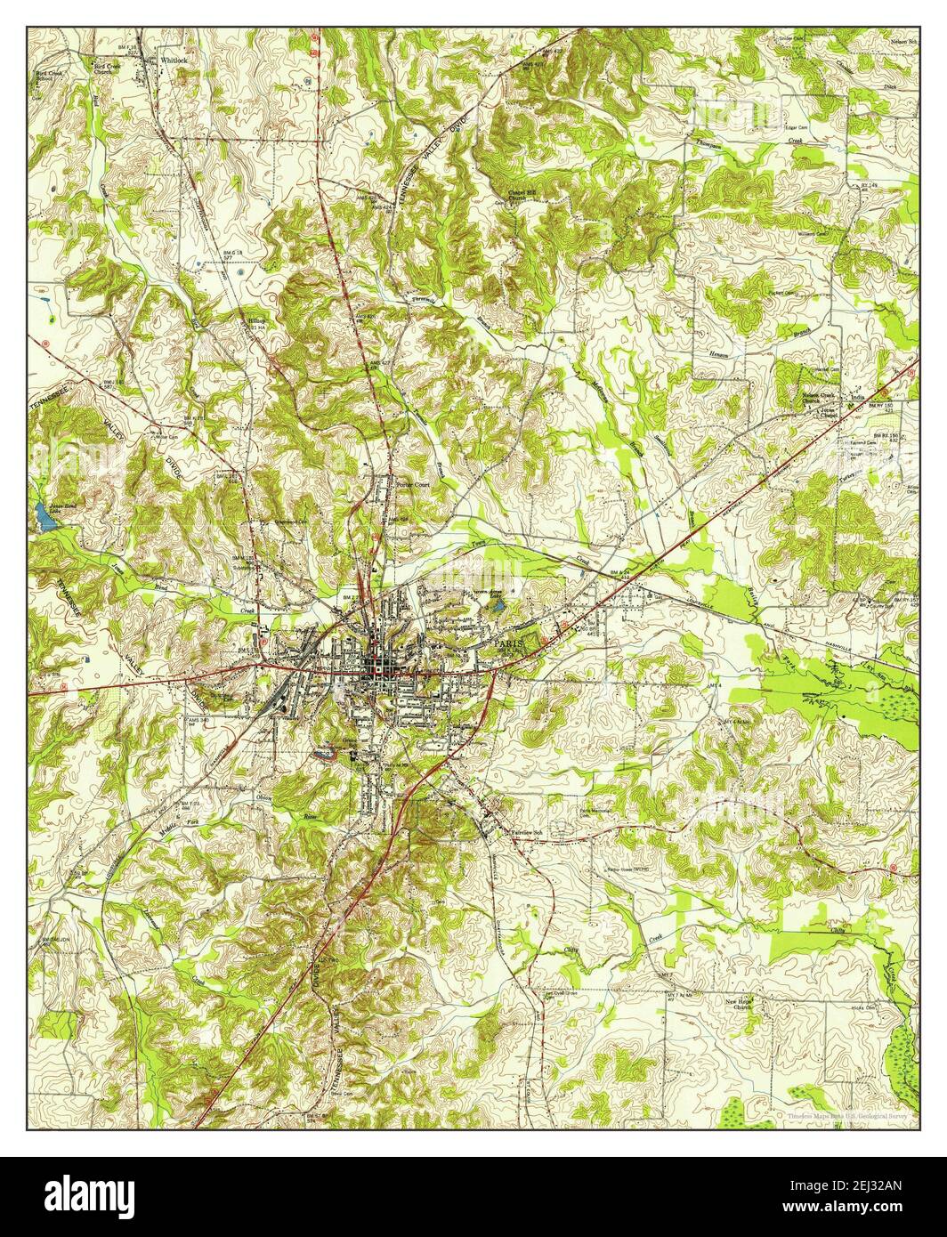 Paris, Tennessee, map 1950, 124000, United States of America by