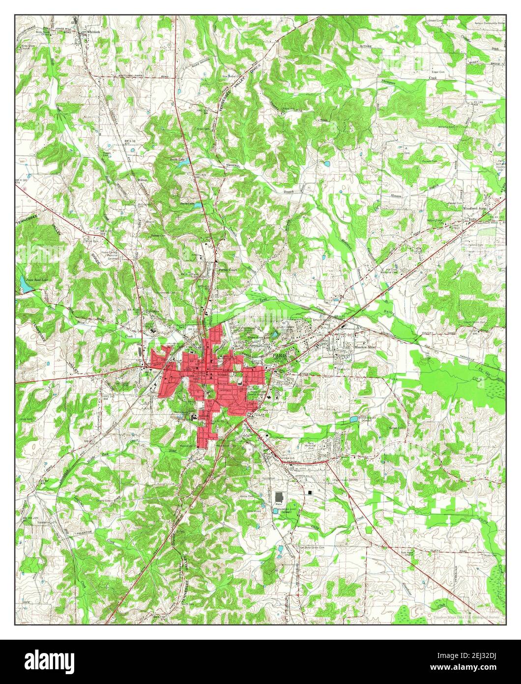 Paris, Tennessee, map 1965, 124000, United States of America by
