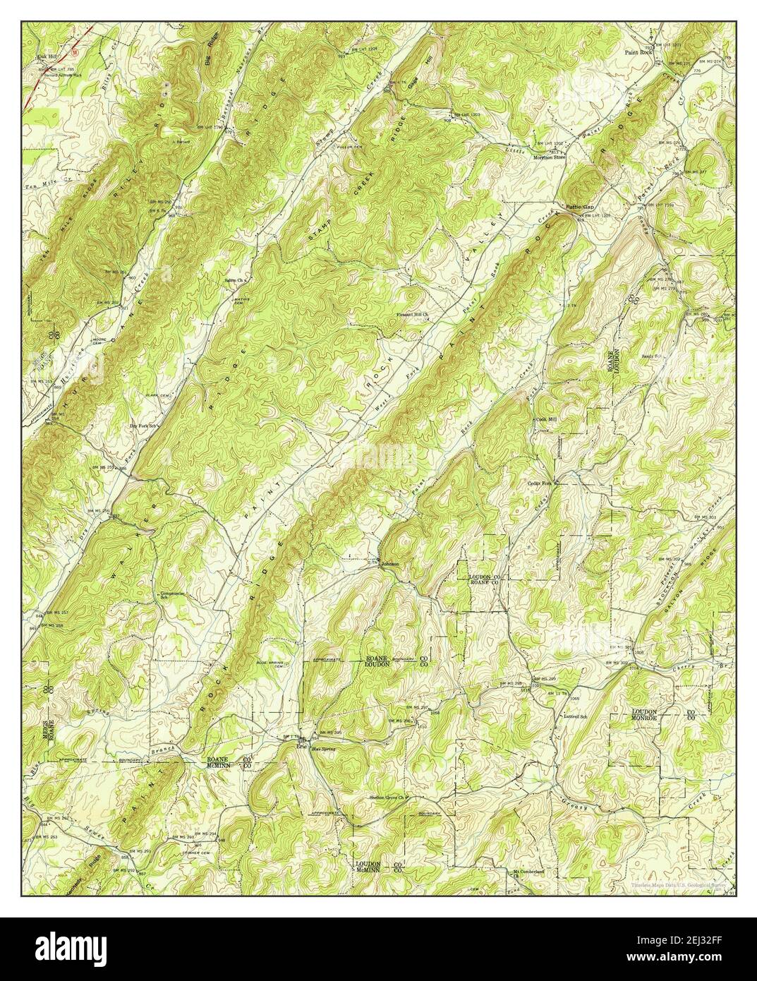 Pattie Gap, Tennessee, map 1940, 124000, United States of America by