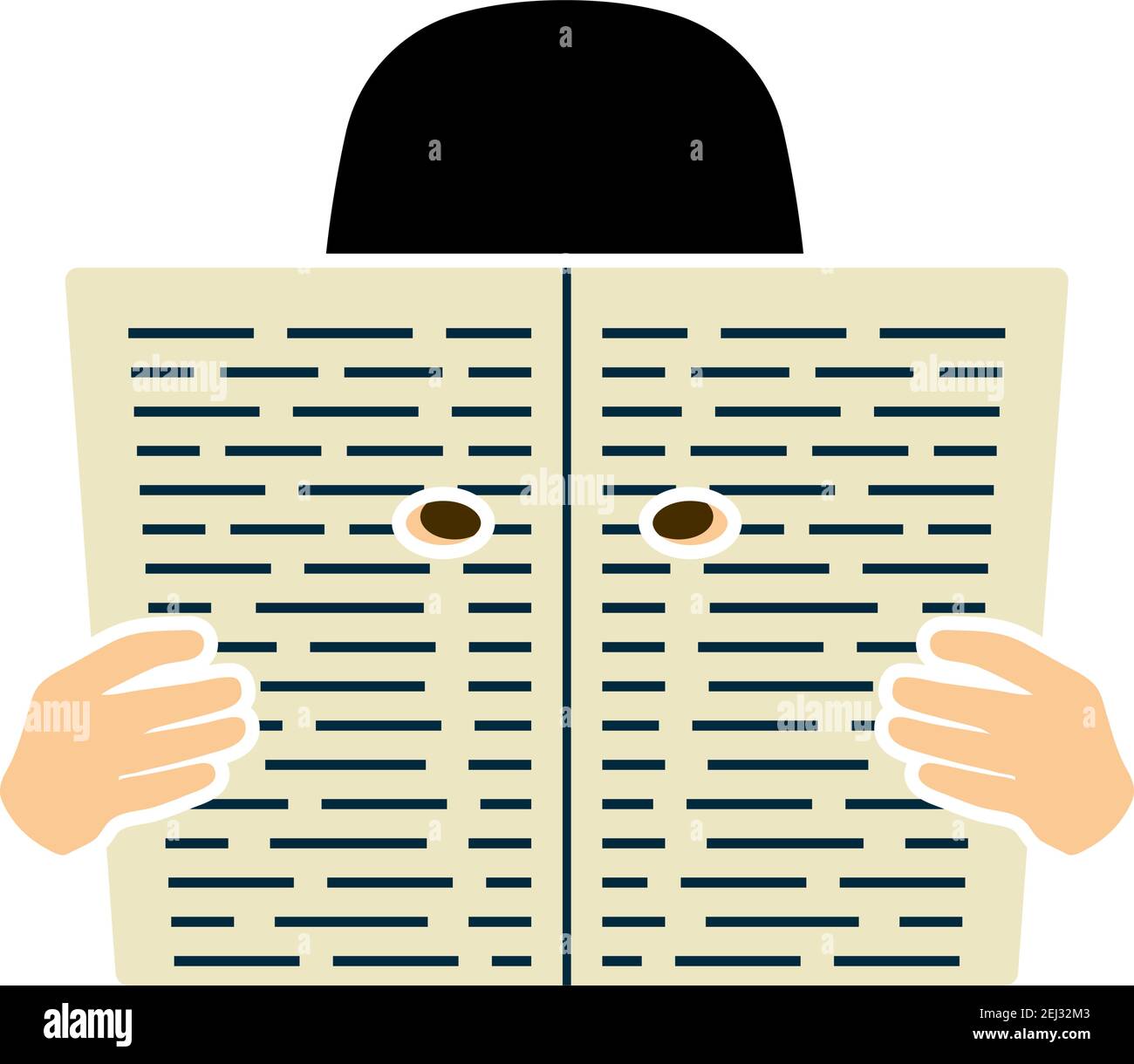 Newspaper Hole Icon. Flat Color Design. Vector Illustration. Stock Vector