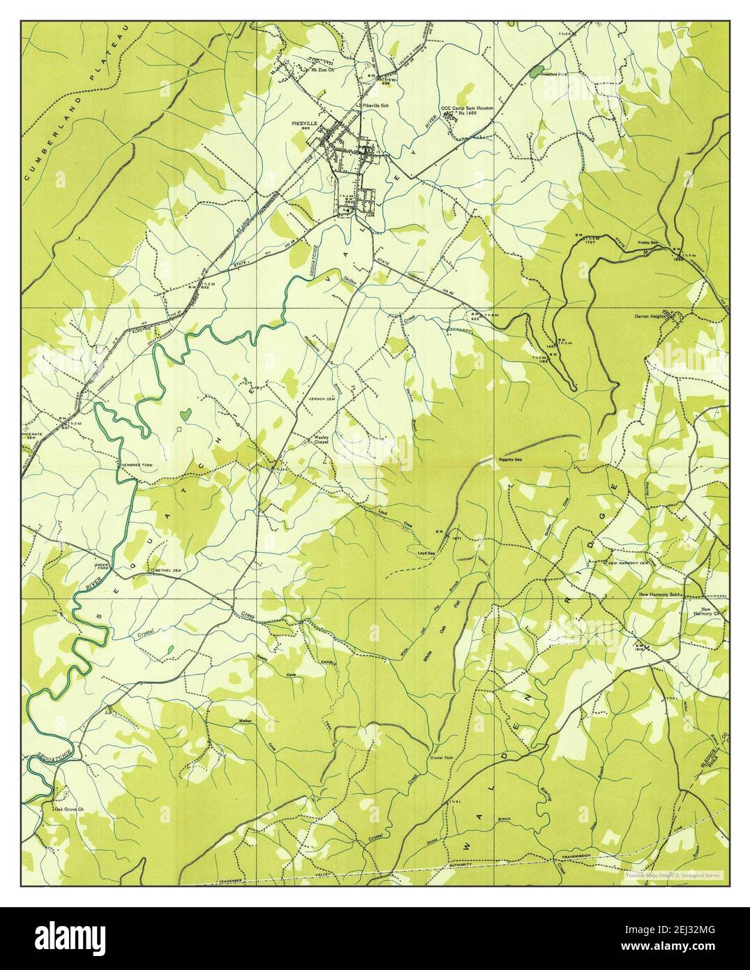 Pikeville, Tennessee, map 1935, 124000, United States of America by