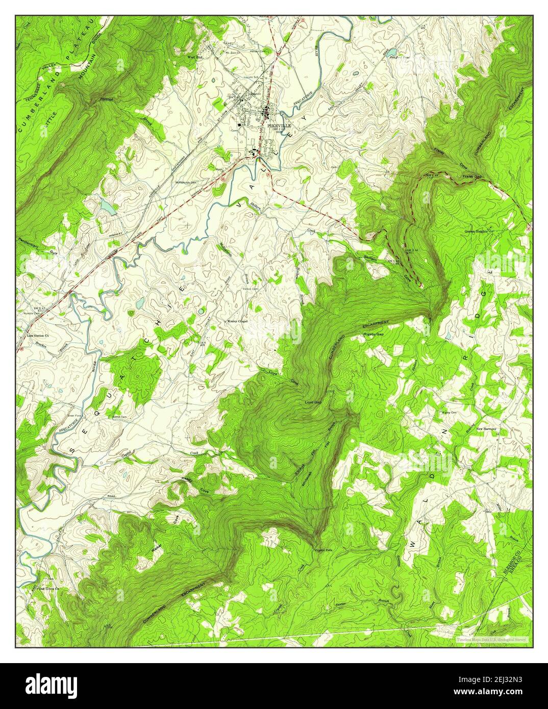 Pikeville, Tennessee, map 1956, 124000, United States of America by