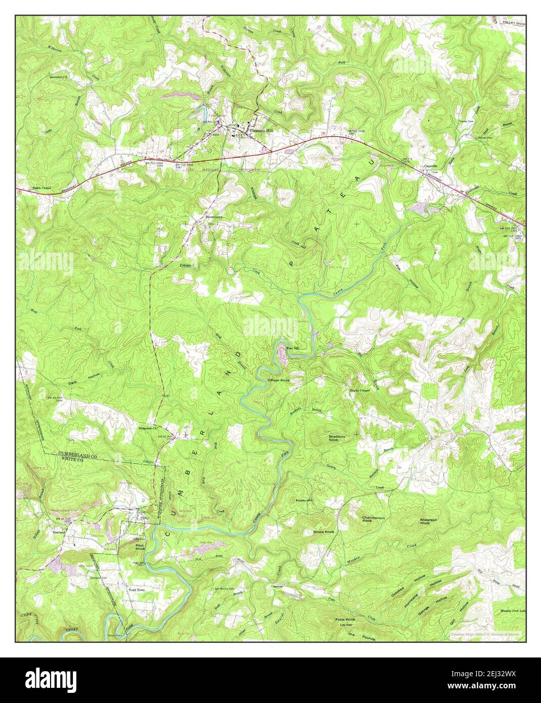 Pleasant Hill, Tennessee, map 1956, 124000, United States of America