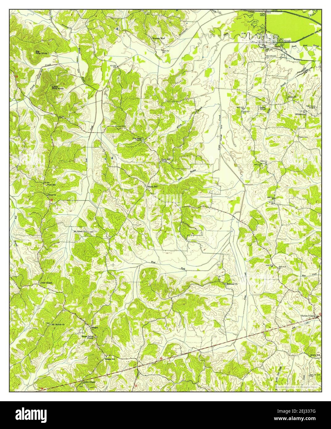 Reagan, Tennessee, map 1950, 124000, United States of America by