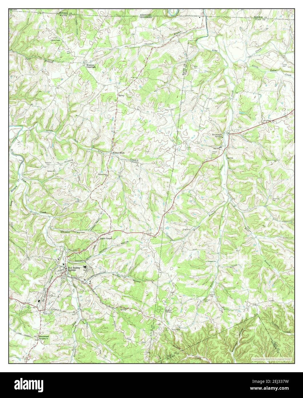 Red Boiling Springs, Tennessee, map 1968, 124000, United States of