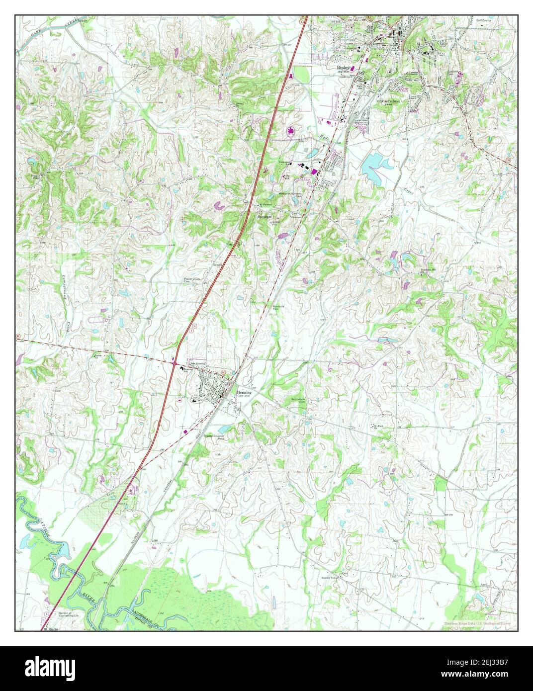 Ripley South, Tennessee, map 1972, 124000, United States of America by Timeless Maps, data U.S