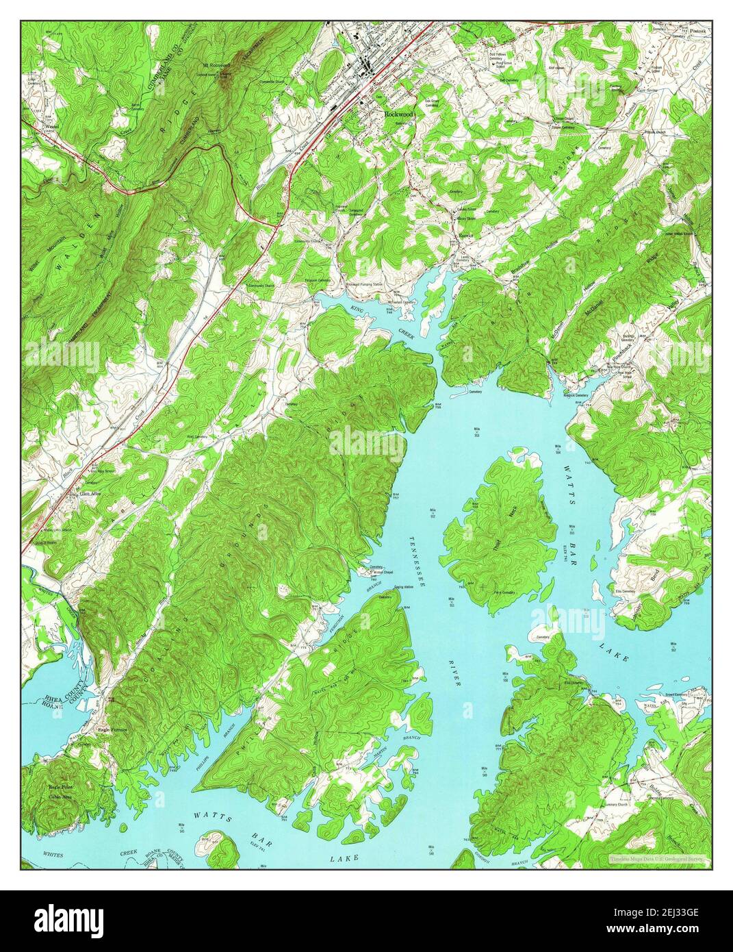 Rockwood, Tennessee, map 1952, 124000, United States of America by