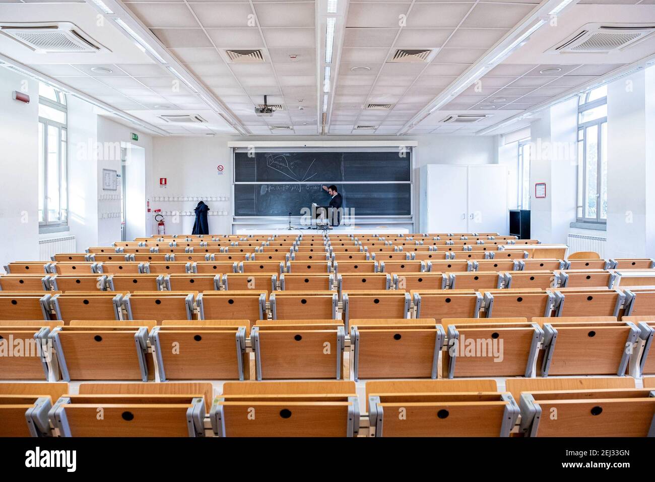 Reportage, Italy. 13th Mar, 2021. 3/13/2021 - Politecnico di Milano continues its activity, despite the interruption of teaching to avoid contagion from Coronavirus. A lesson in streaming (Milan - 2020-03-03, Marco Passaro) ps the photo can be used in compliance with the context in which it was taken, and without the defamatory intent of the decorum of the people represented Editorial Usage Only (Photo by IPA/Sipa USA) Credit: Sipa USA/Alamy Live News Stock Photo