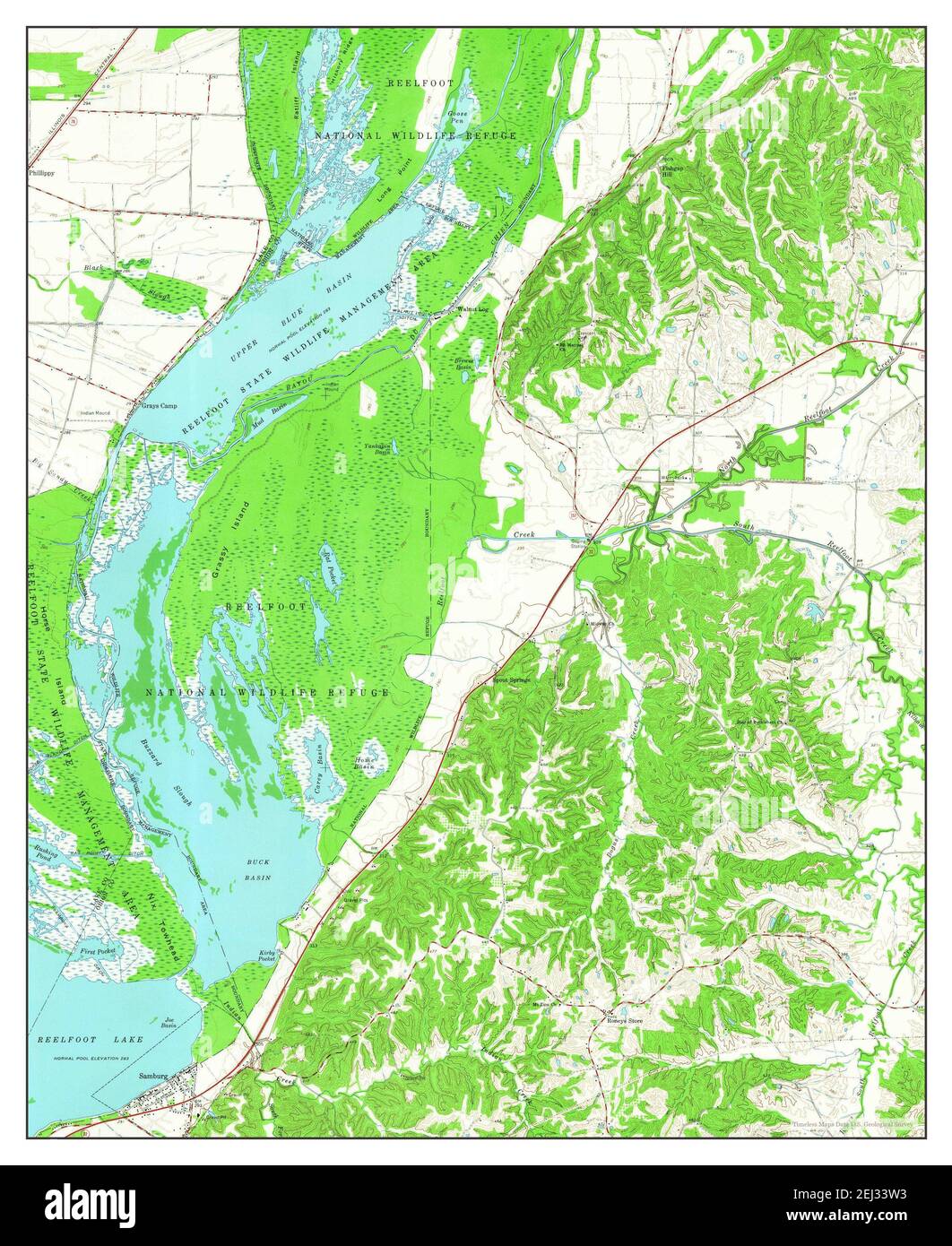 Samburg, Tennessee, map 1964, 124000, United States of America by