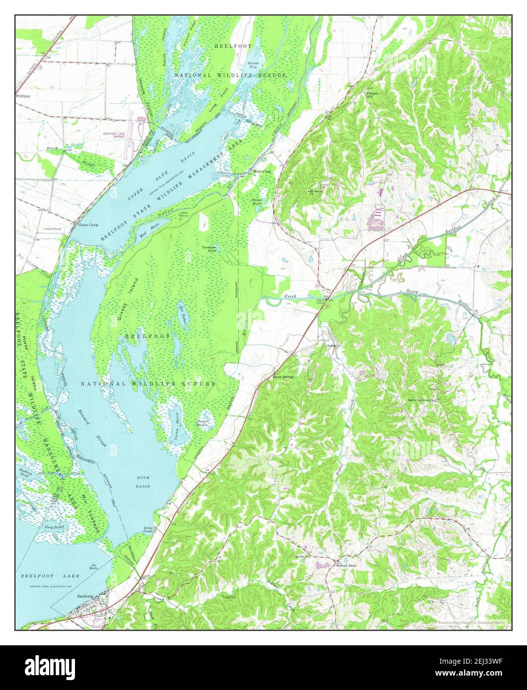 Samburg, Tennessee, map 1964, 124000, United States of America by