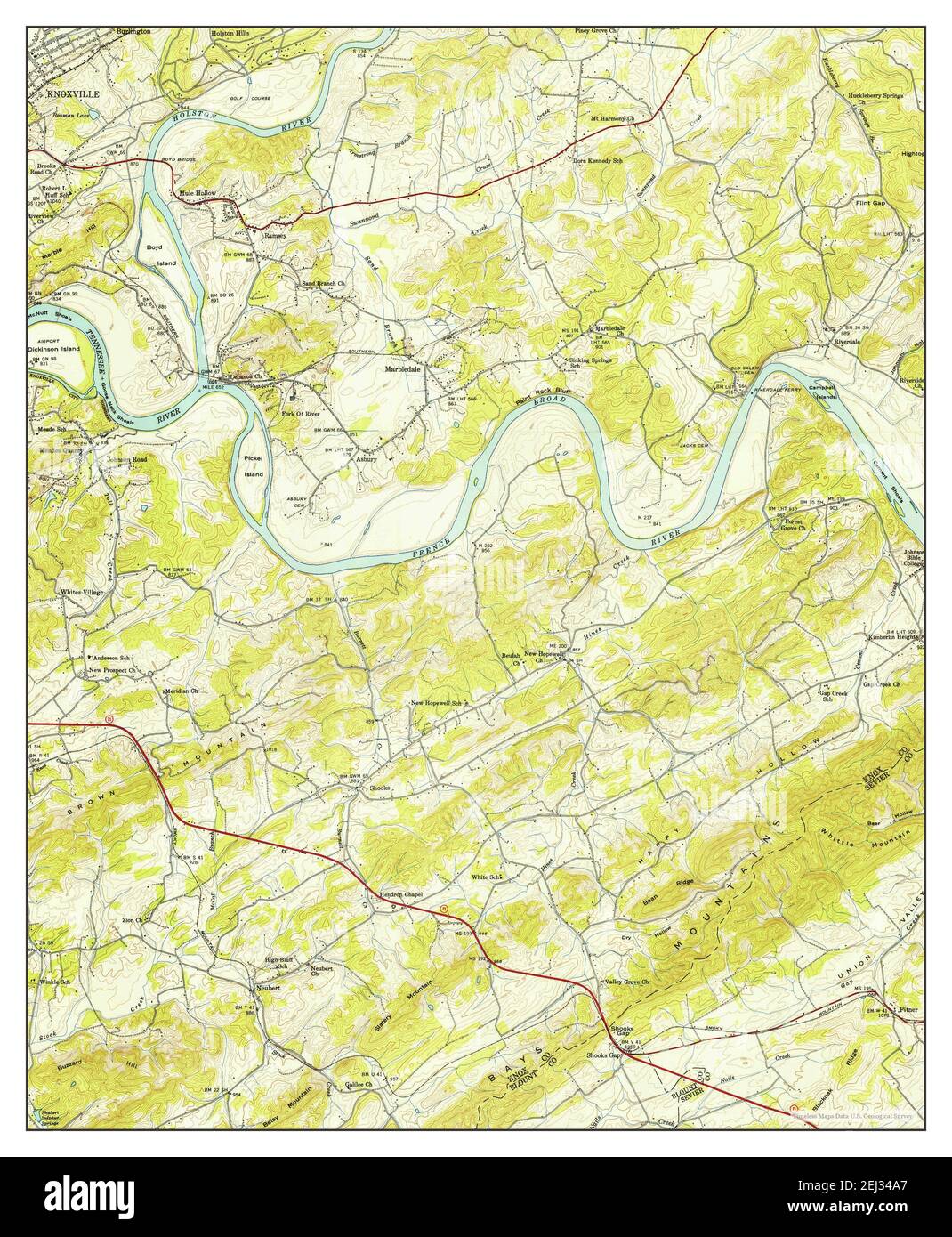 Shooks Gap, Tennessee, map 1940, 1:24000, United States of America by ...