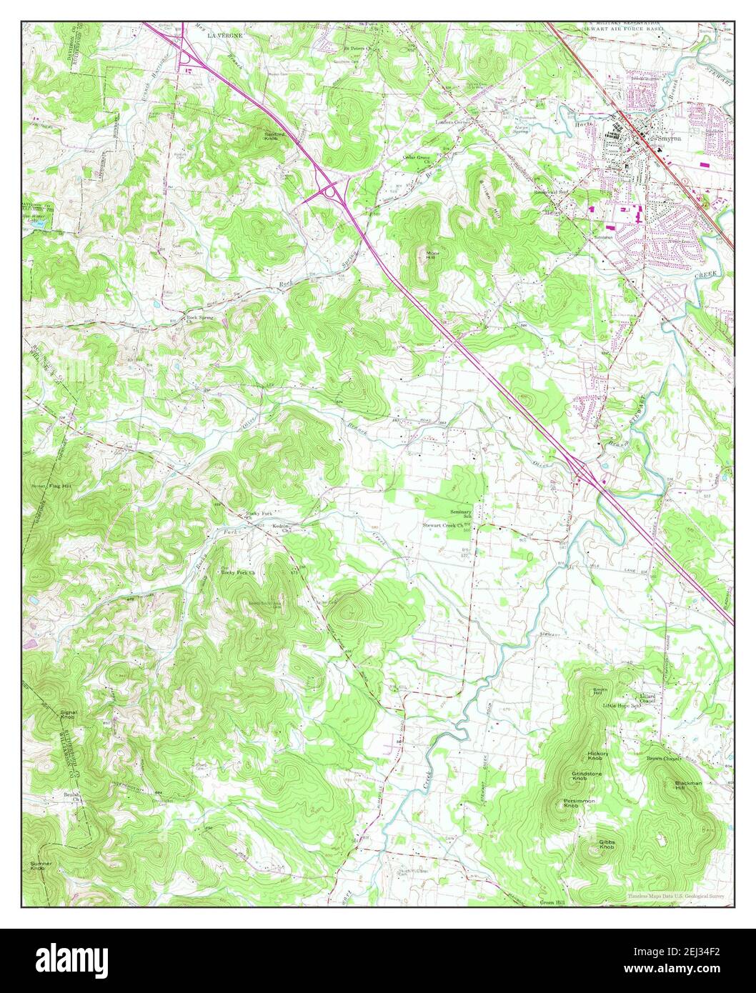 Smyrna, Tennessee, map 1957, 124000, United States of America by Timeless Maps, data U.S