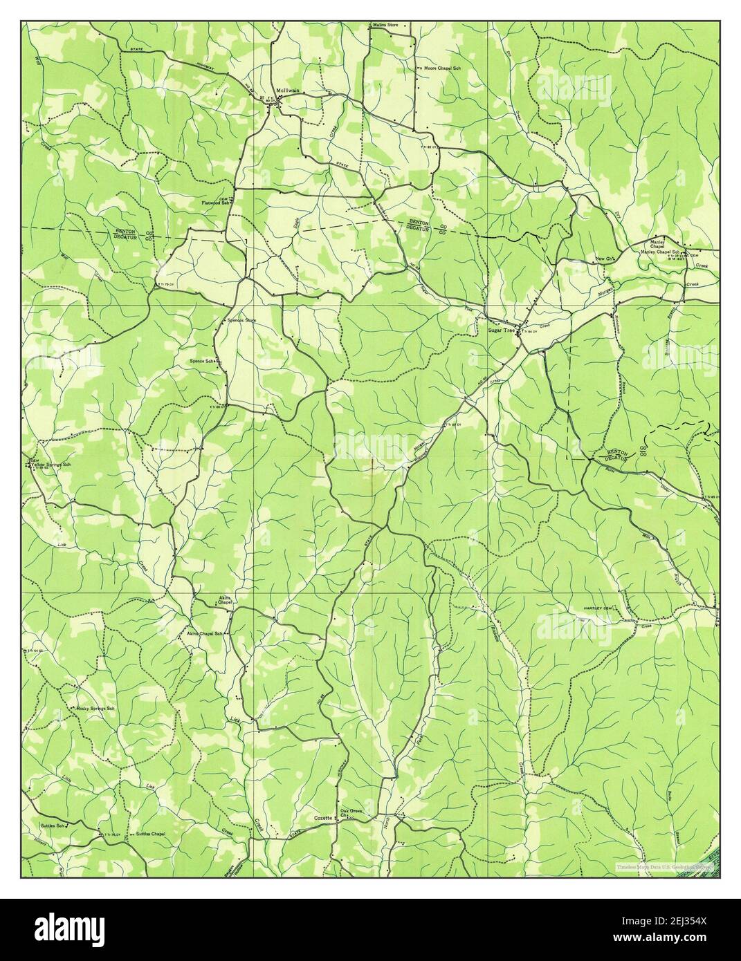 Sugar Tree, Tennessee, map 1936, 124000, United States of America by