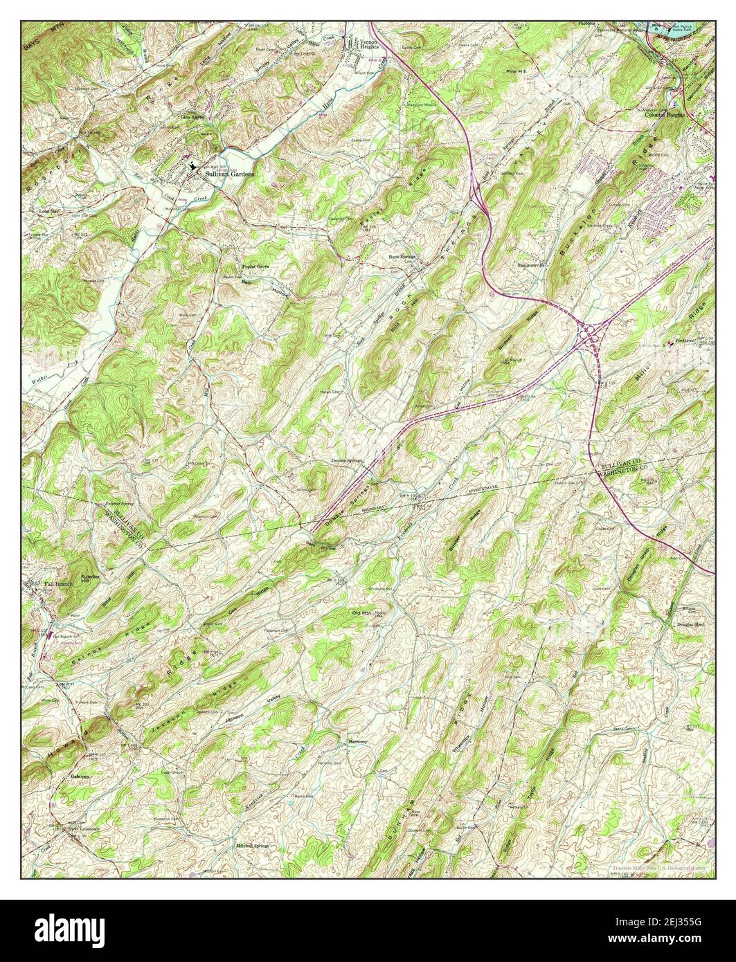 Sullivan Gardens, Tennessee, map 1959, 124000, United States of America by Timeless Maps, data