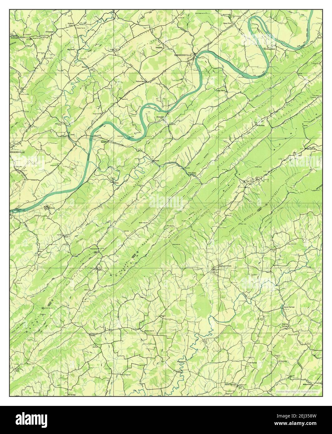 Surgoinsville, Tennessee, map 1935, 148000, United States of America by Timeless Maps, data U.S