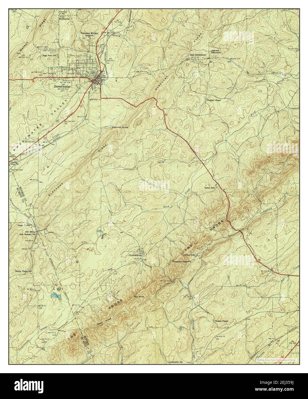 Sweetwater, Tennessee, map 1942, 124000, United States of America by