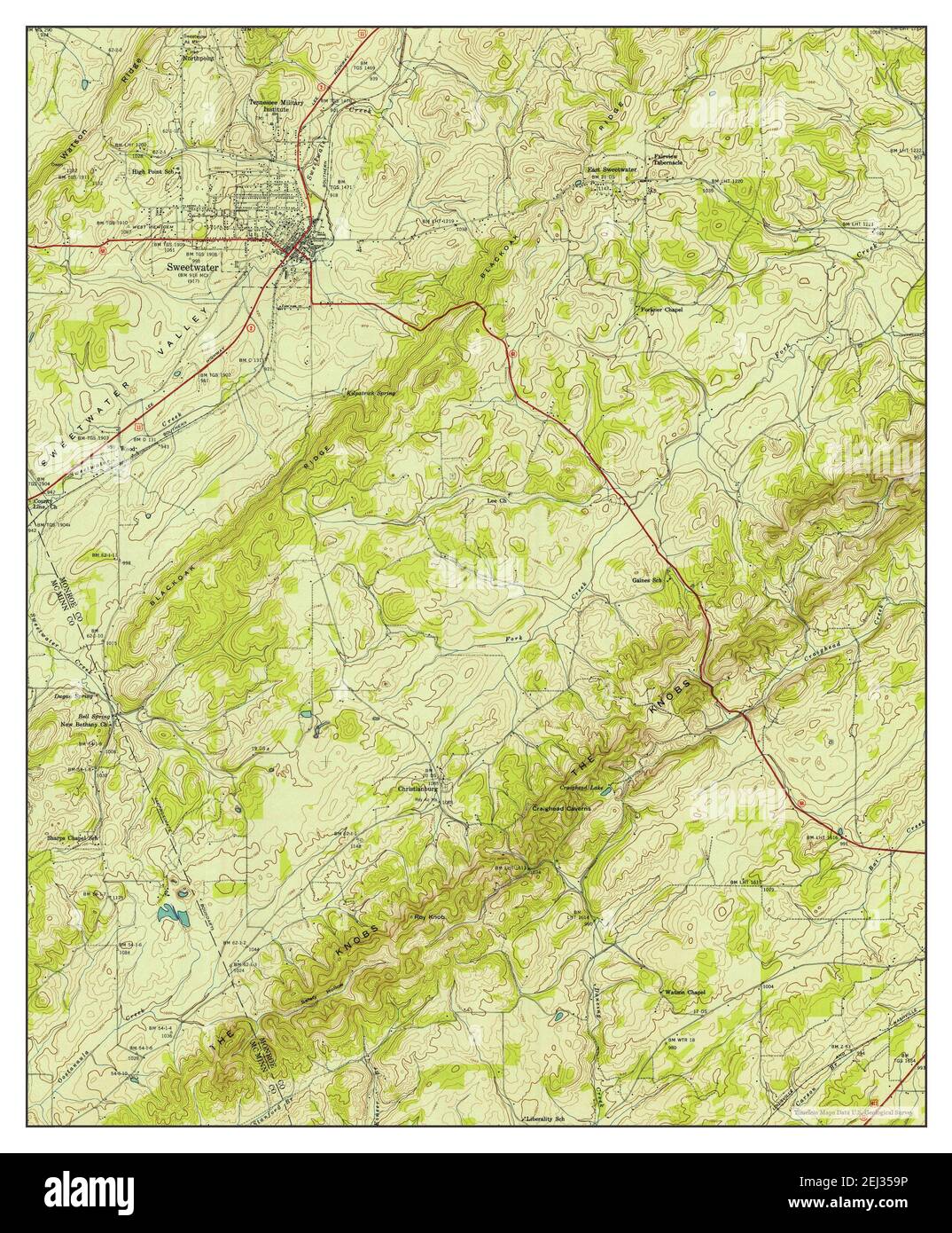 Sweetwater, Tennessee, map 1942, 124000, United States of America by