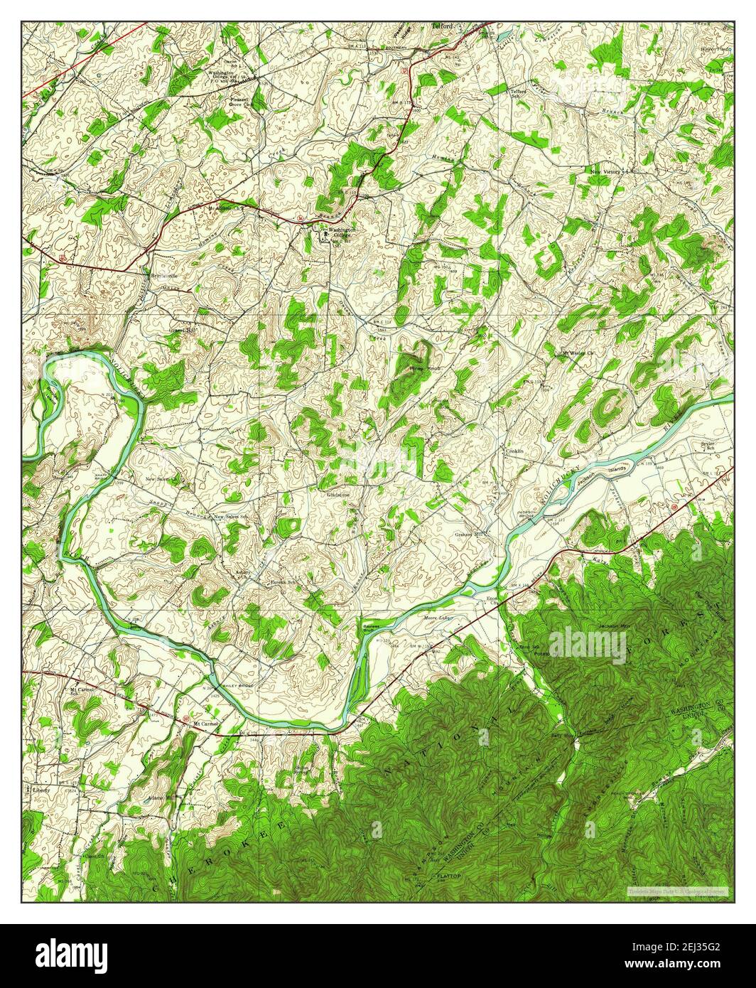 Telford, Tennessee, map 1939, 124000, United States of America by