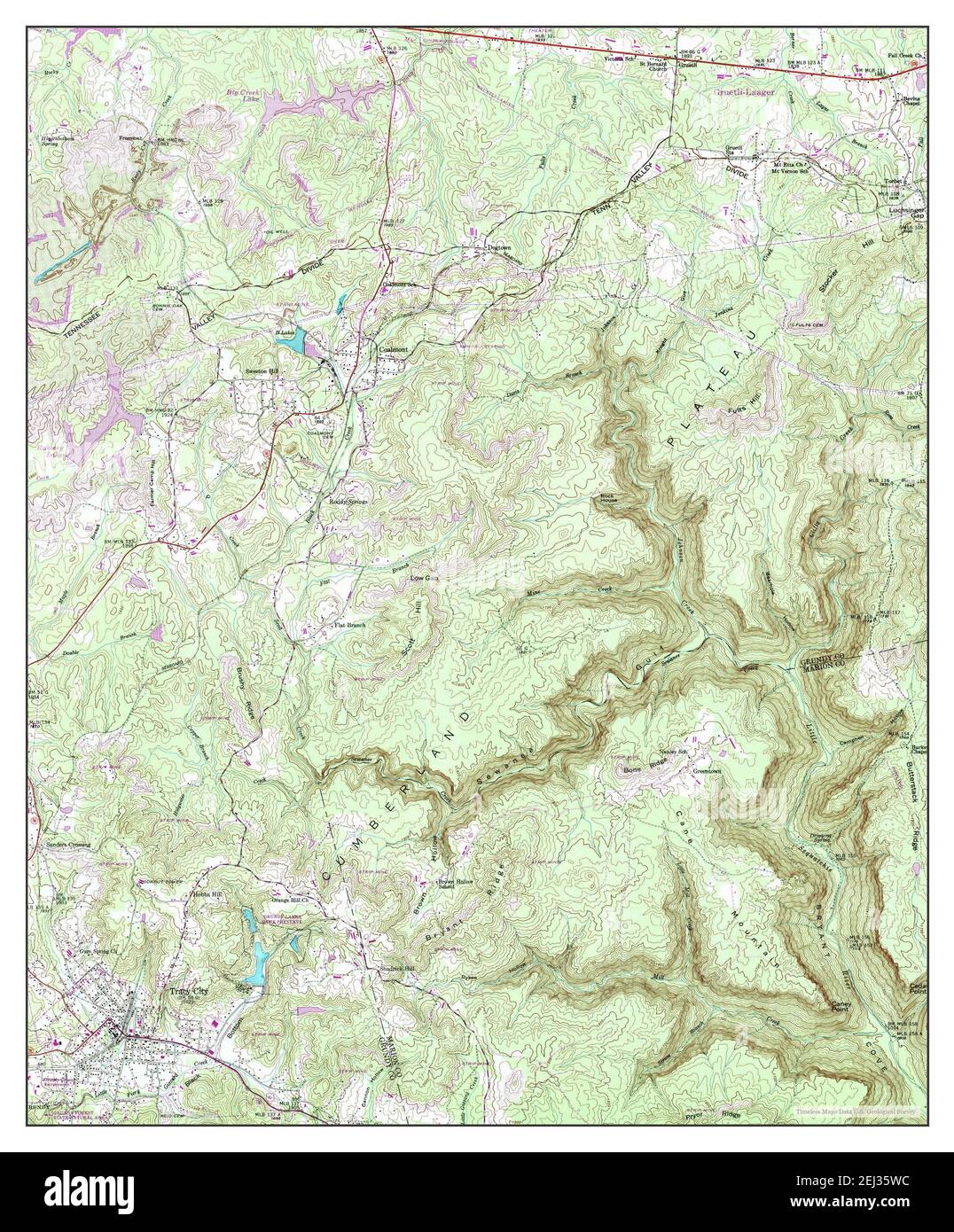 Tracy City, Tennessee, map 1947, 124000, United States of America by