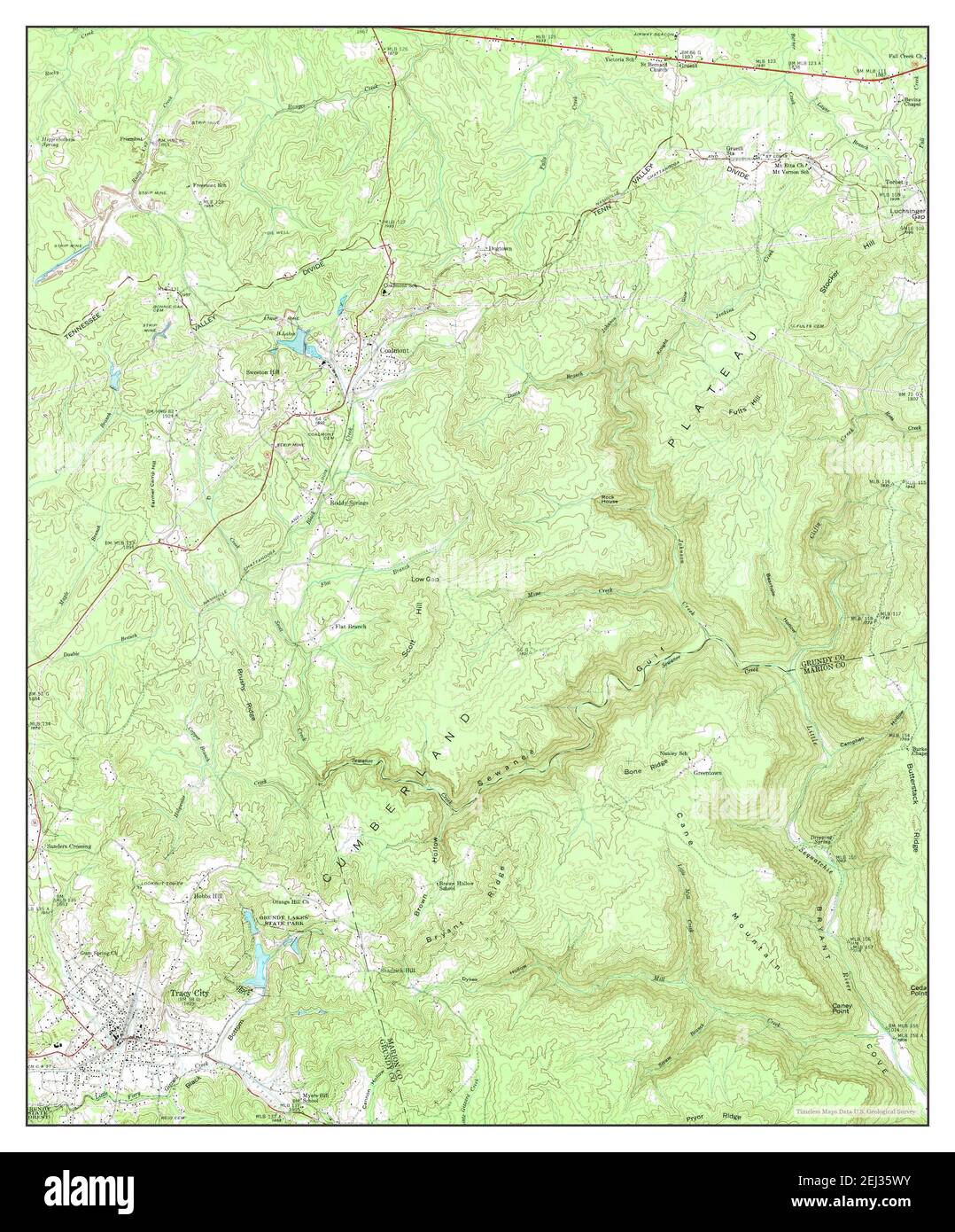 Tracy City, Tennessee, map 1947, 124000, United States of America by