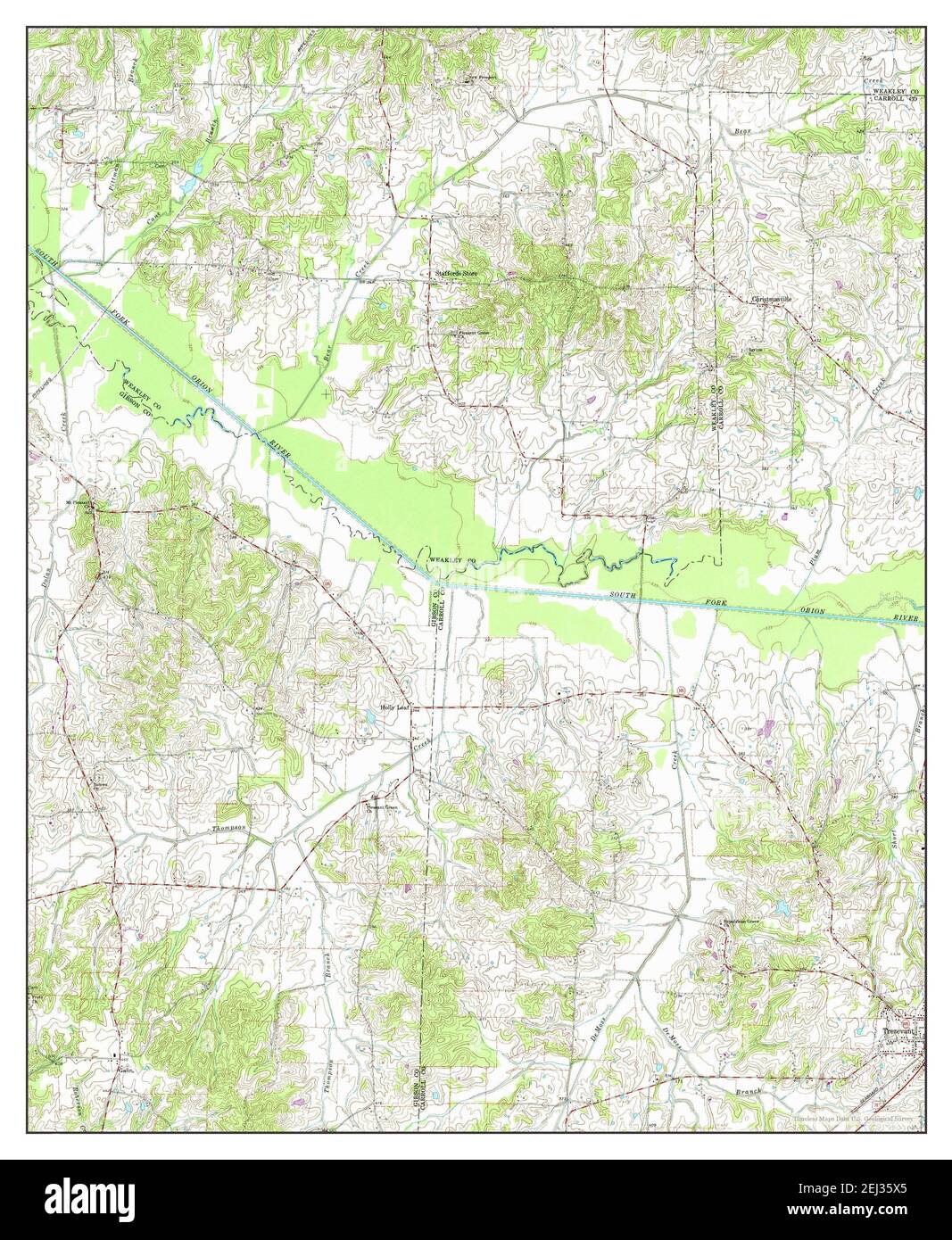Trezevant West, Tennessee, map 1966, 124000, United States of America