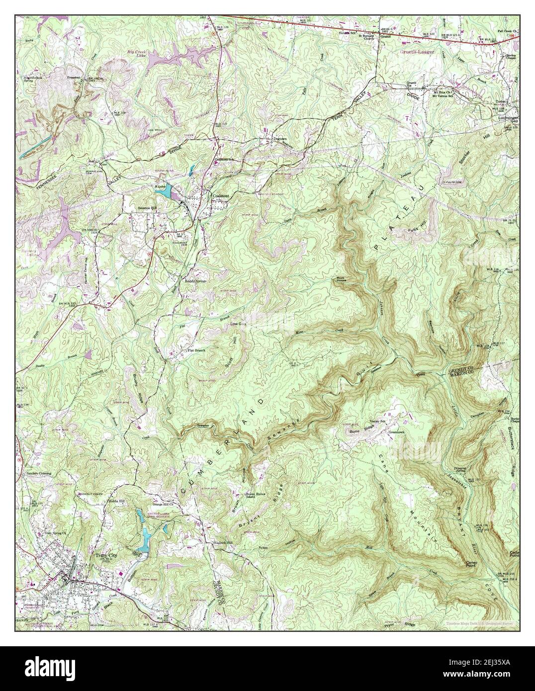 Tracy City, Tennessee, map 1947, 124000, United States of America by