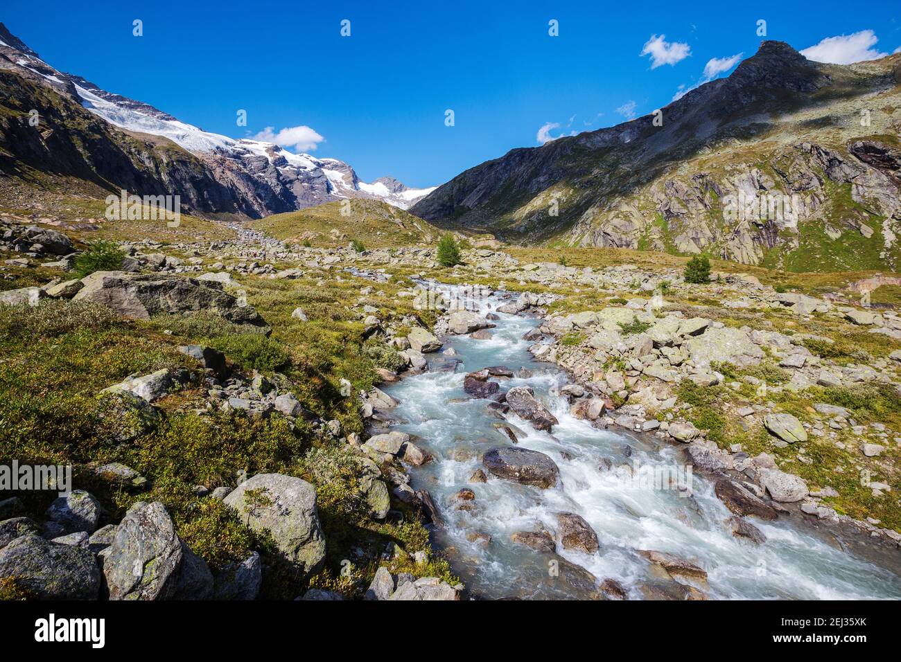 Maurer valley (Maurertal). Alpine torrent. Venediger group. Virgental. Austrian Alps. Europe Stock Photo