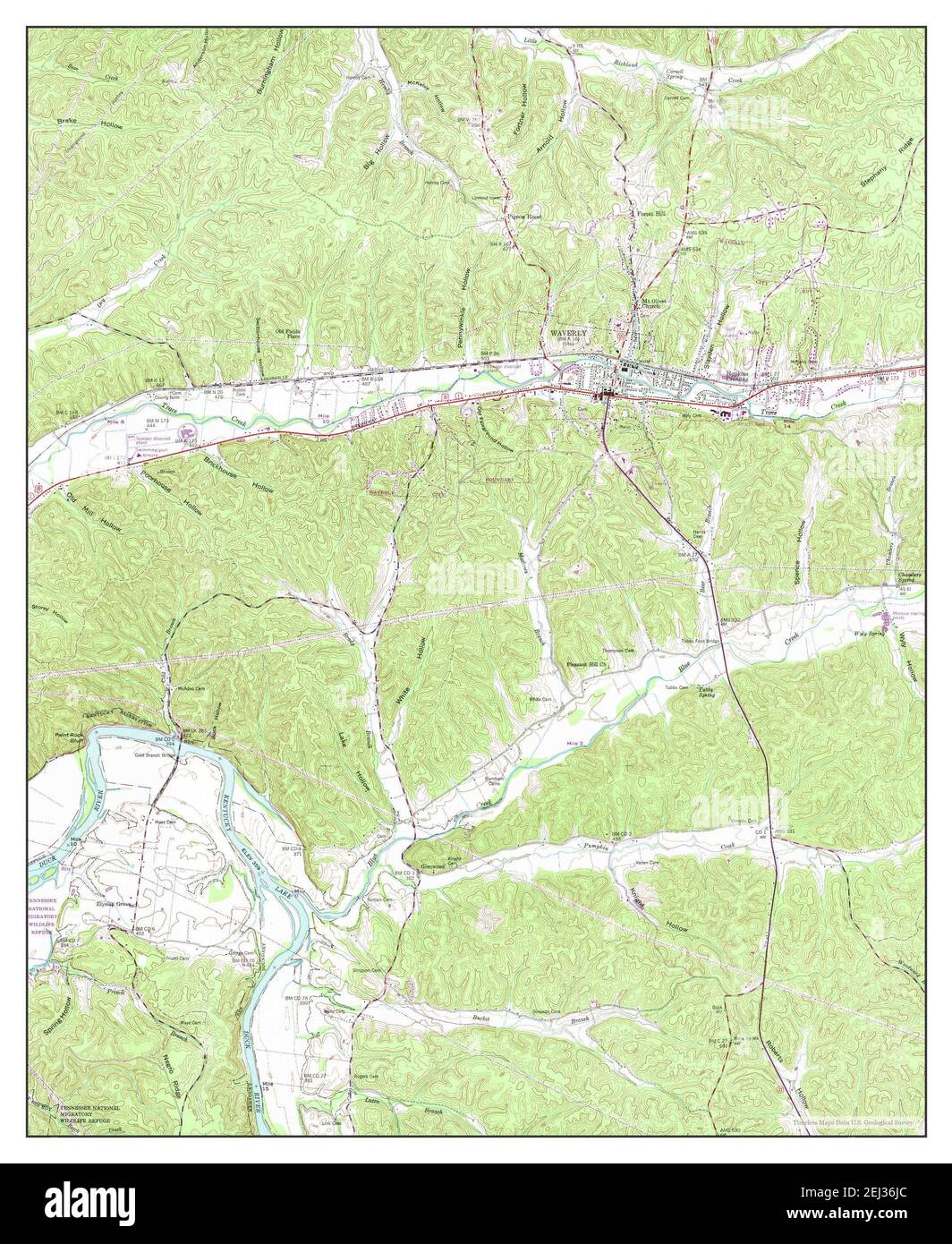 Waverly, Tennessee, map 1950, 124000, United States of America by