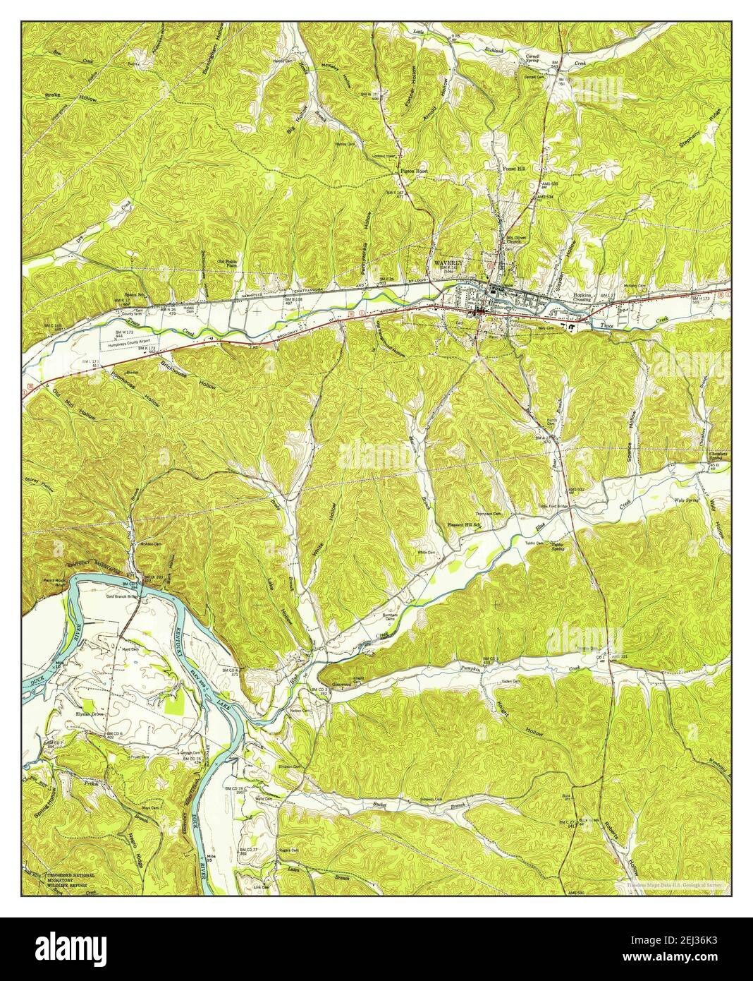 Waverly, Tennessee, map 1950, 124000, United States of America by