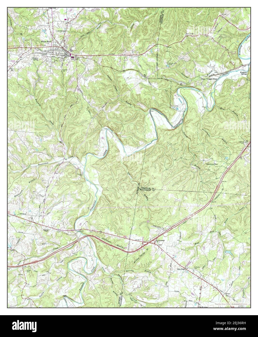 White Bluff, Tennessee, map 1966, 124000, United States of America by Timeless Maps, data U.S