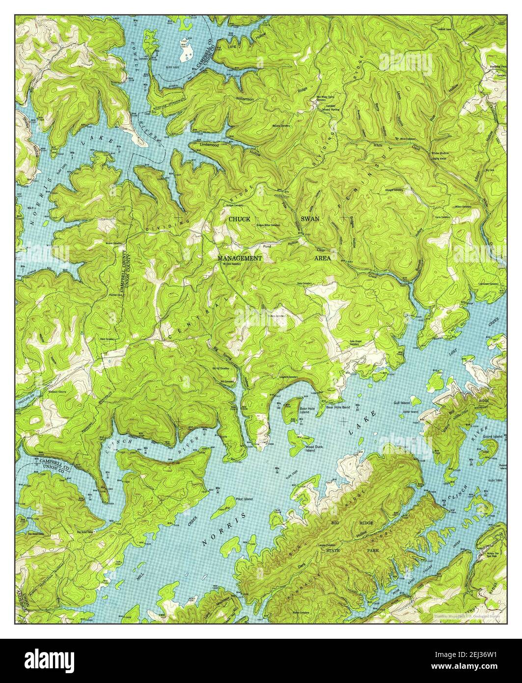 White Hollow, Tennessee, map 1952, 124000, United States of America by