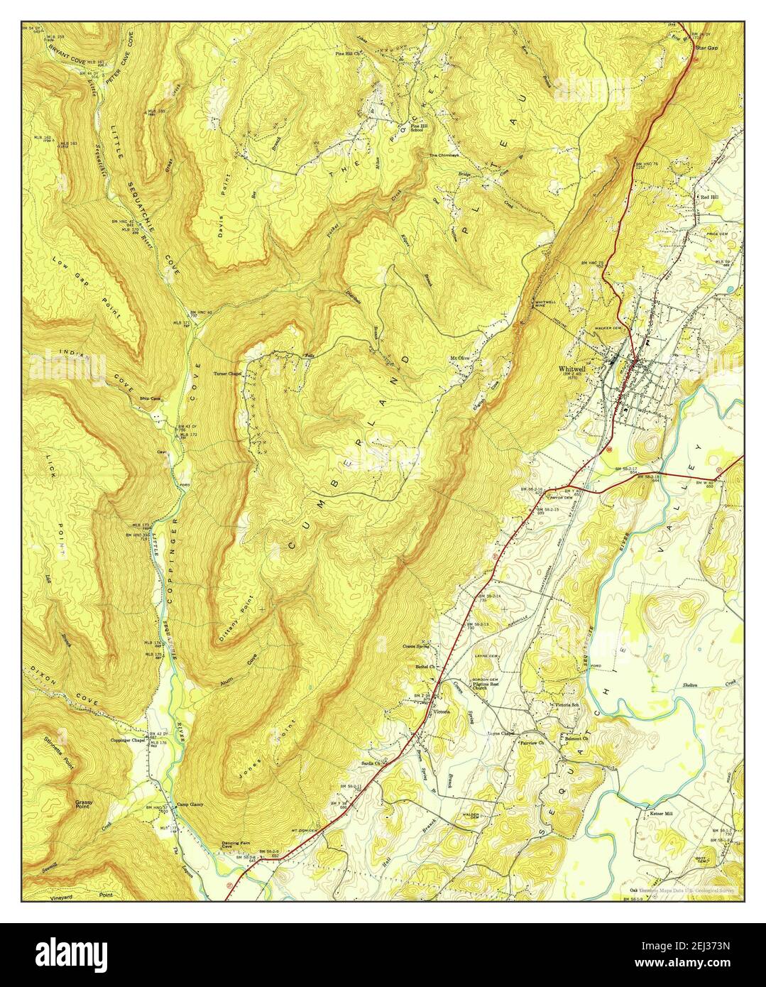 Whitwell, Tennessee, map 1950, 124000, United States of America by
