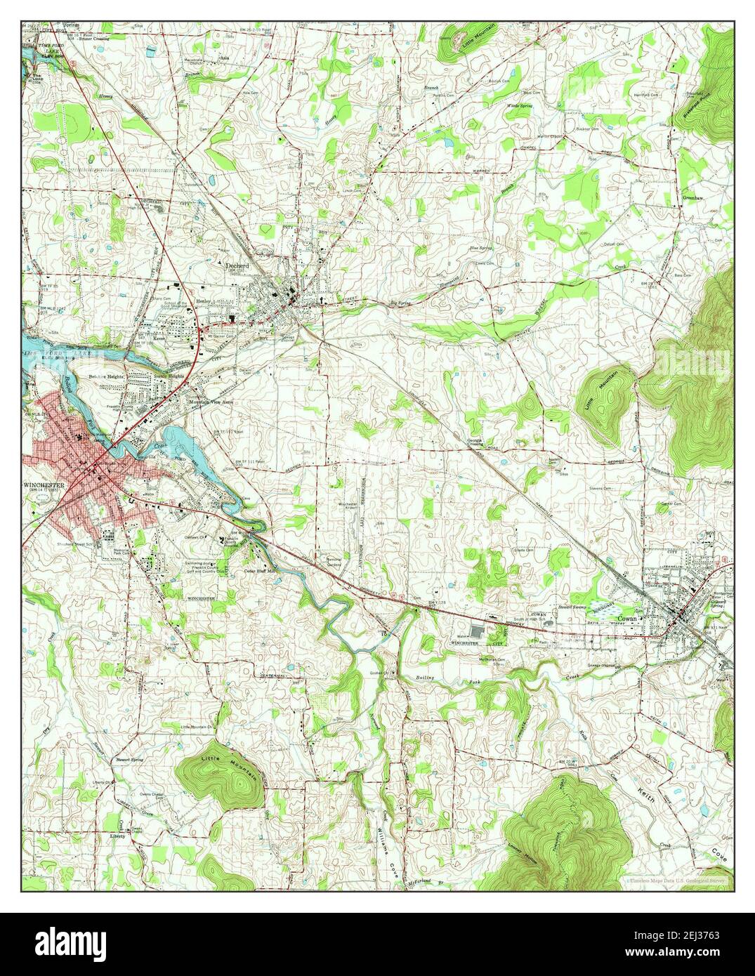 Winchester, Tennessee, map 1971, 124000, United States of America by