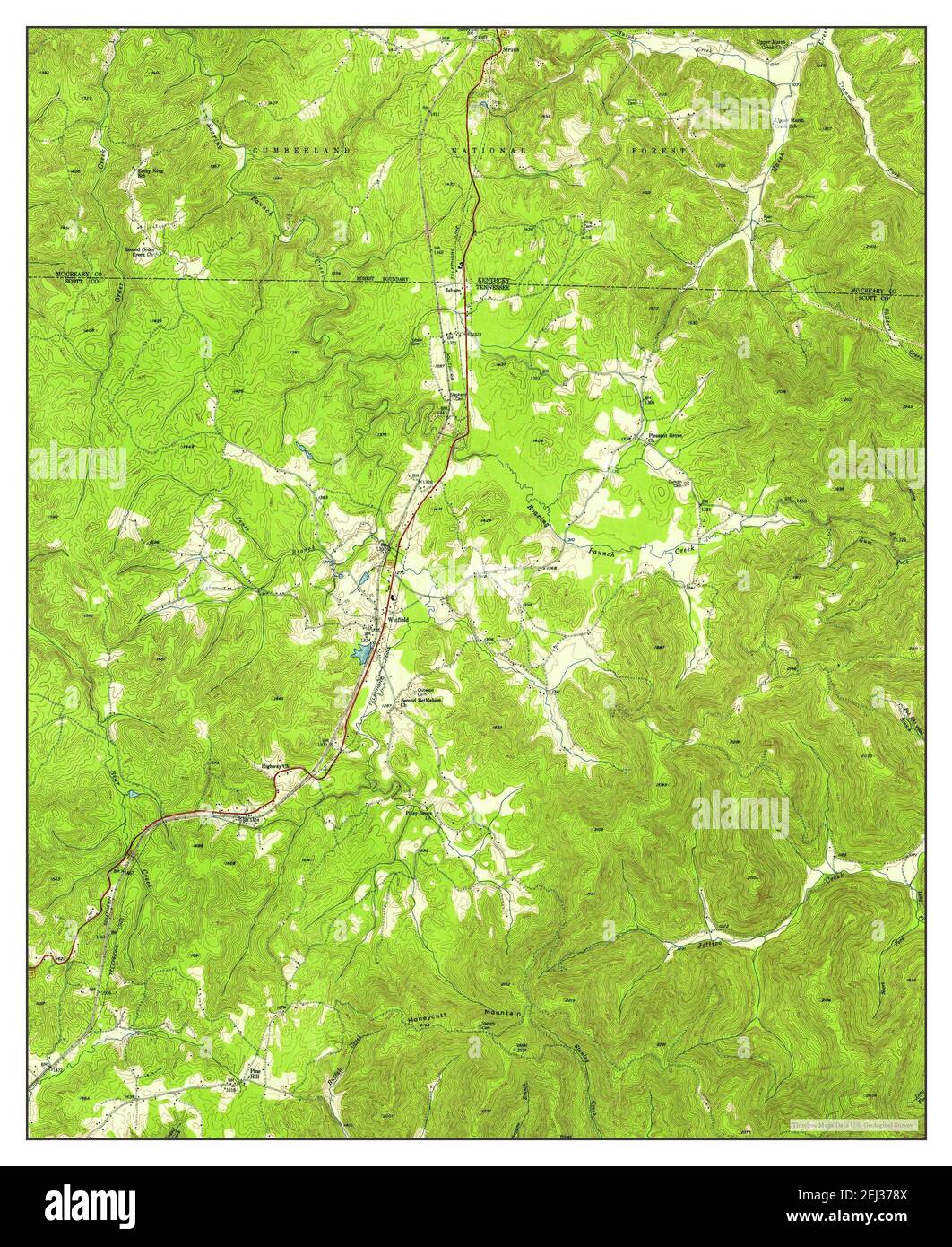 Winfield, Tennessee, map 1953, 124000, United States of America by Timeless Maps, data U.S