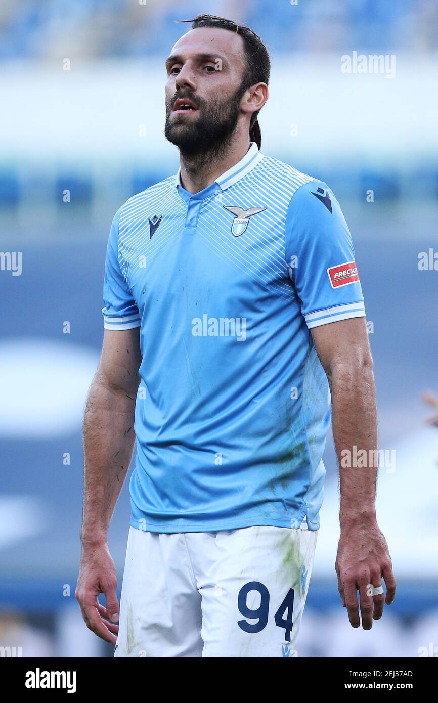 Rome, Italie. 20th Feb, 2021. Vedat Muriqi of Lazio reacts during the  Italian championship Serie A football match between SS Lazio and UC  Sampdoria on February 20, 2021 at Stadio Olimpico in