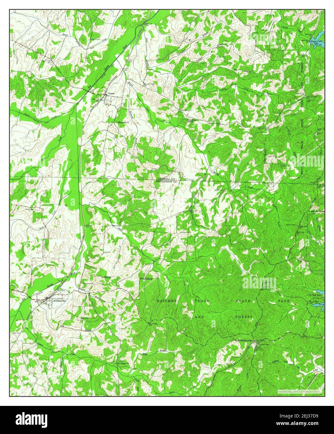 Yuma, Tennessee, map 1950, 124000, United States of America by