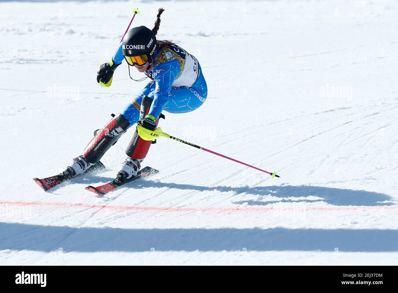 Martina Peterlini (ITA) crossing the finish line during 2021 FIS Alpine ...