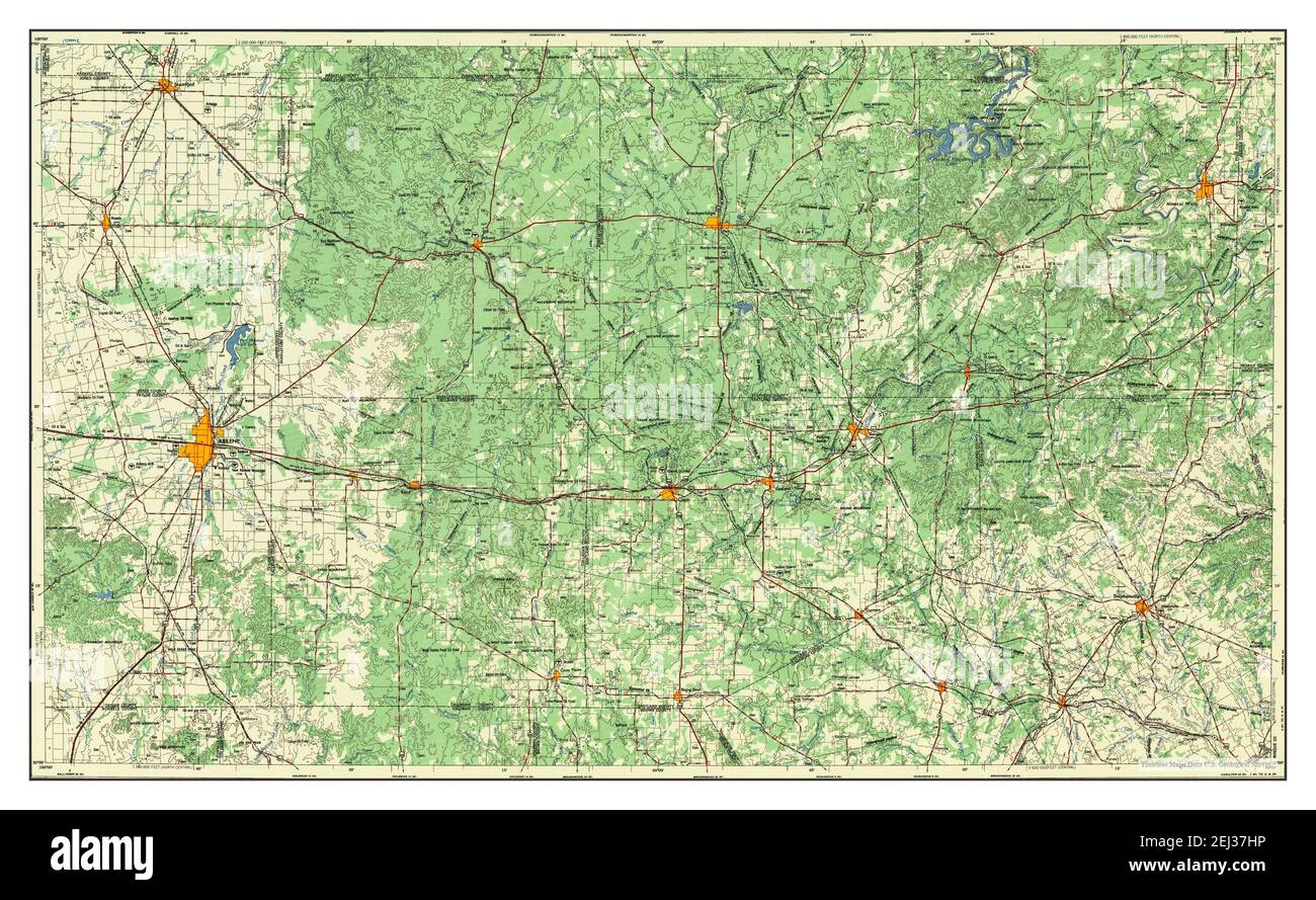 Abilene, Texas, map 1958, 1:250000, United States of America by