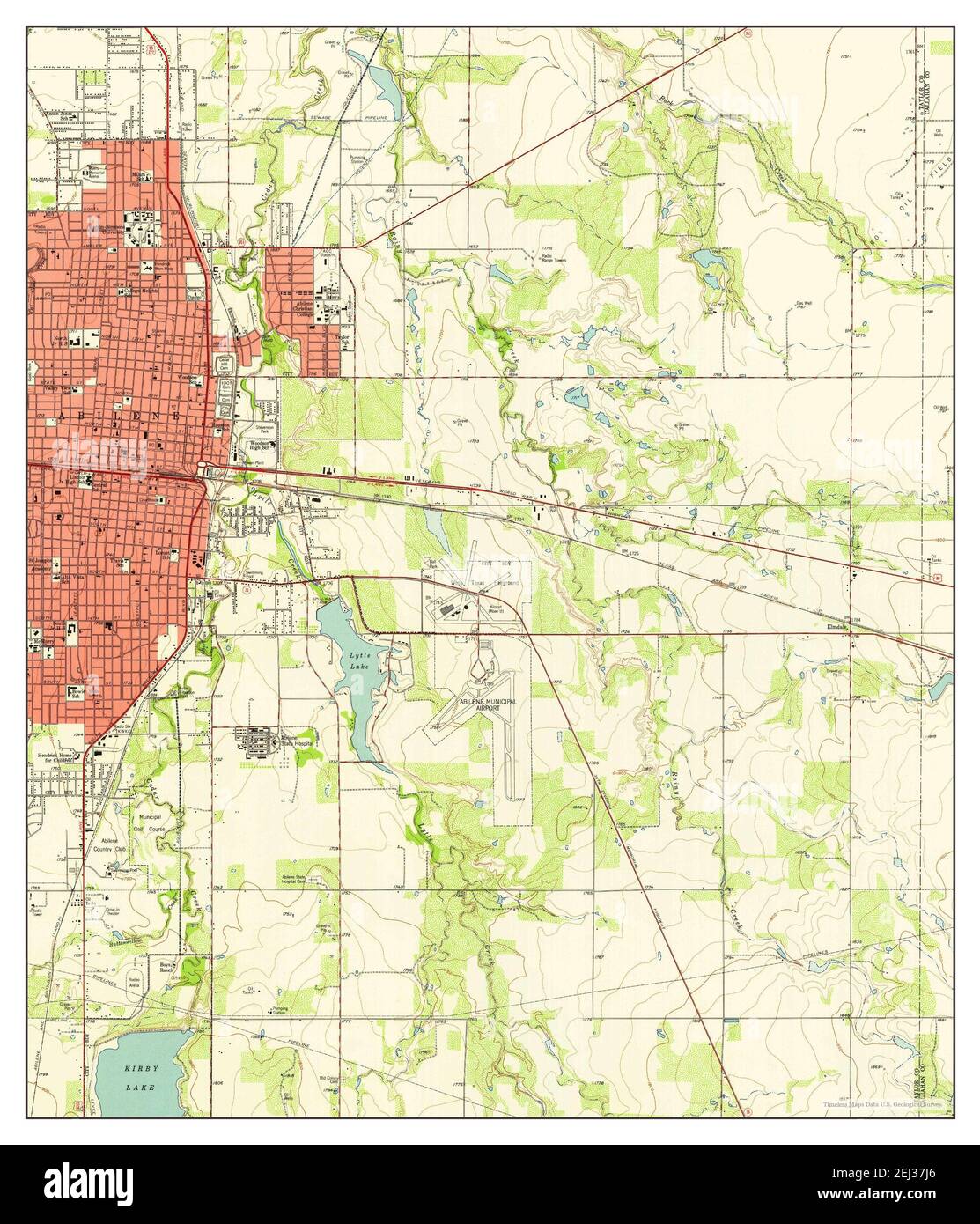 Abilene East, Texas, map 1957, 124000, United States of America by