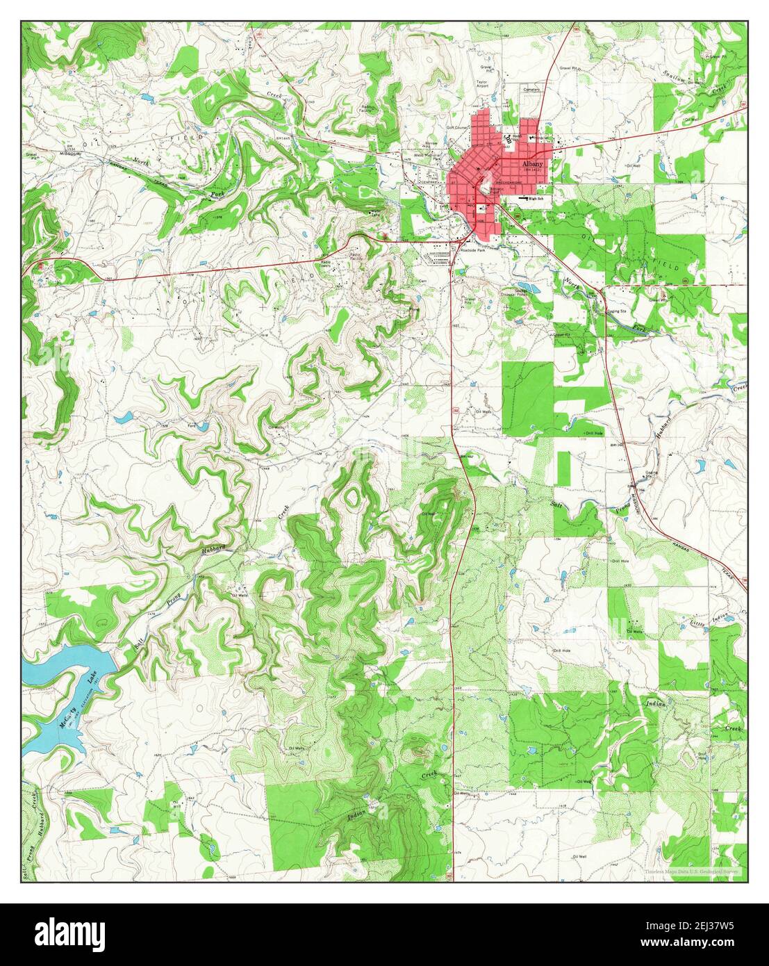 Albany, Texas, map 1965, 124000, United States of America by Timeless