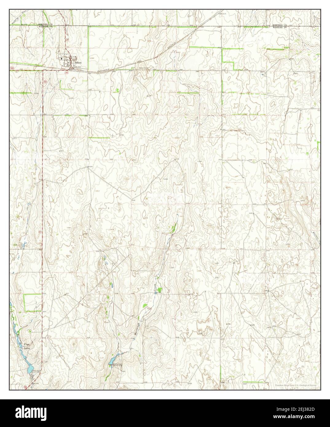 Allison, Texas, map 1963, 124000, United States of America by Timeless