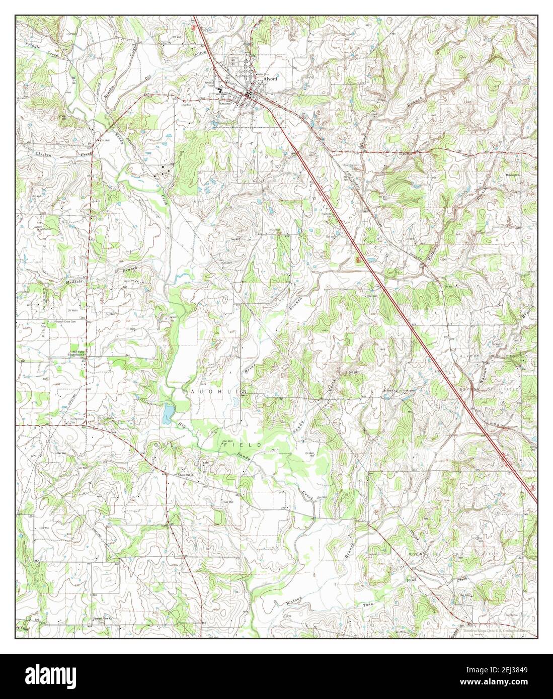 Alvord, Texas, map 1961, 124000, United States of America by Timeless