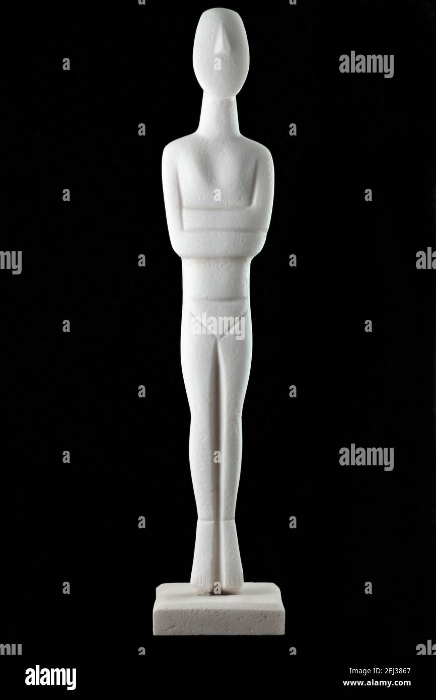 Cycladic figurine, sample of the Cycladic civilization that developed ...