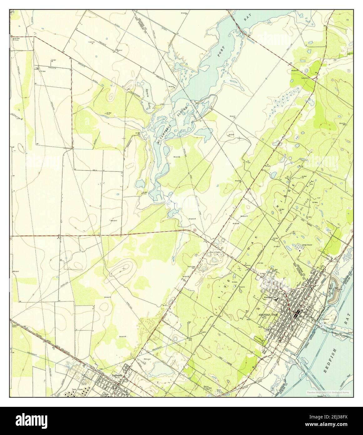 Aransas Pass, Texas, map 1954, 124000, United States of America by