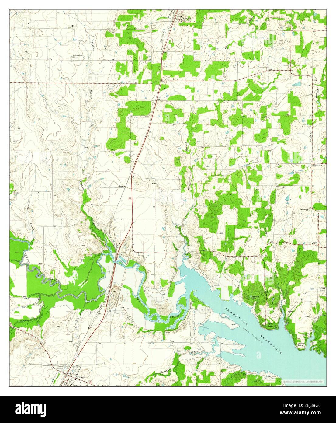 Argyle, Texas, map 1960, 124000, United States of America by Timeless