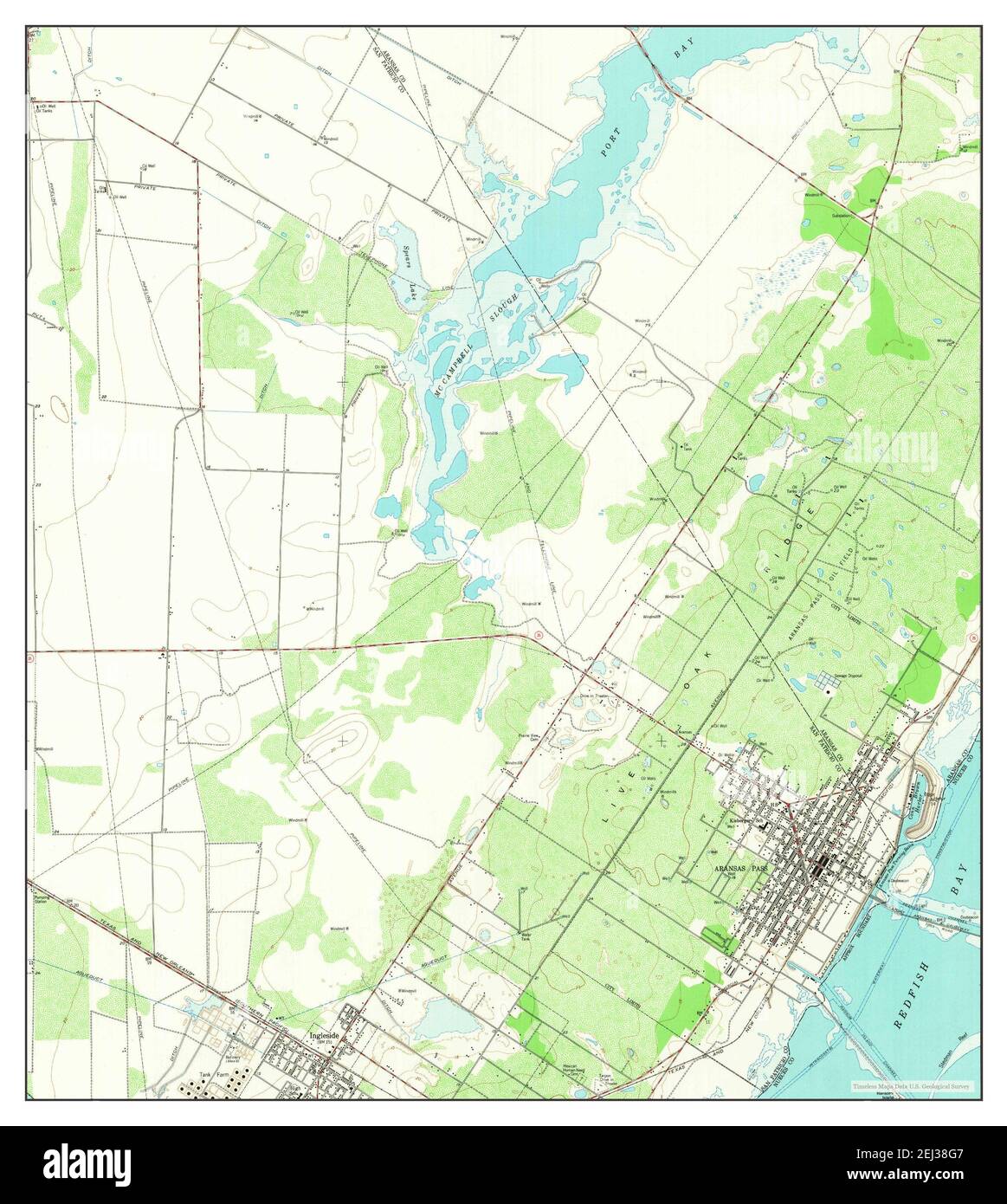Aransas Pass, Texas, map 1954, 124000, United States of America by