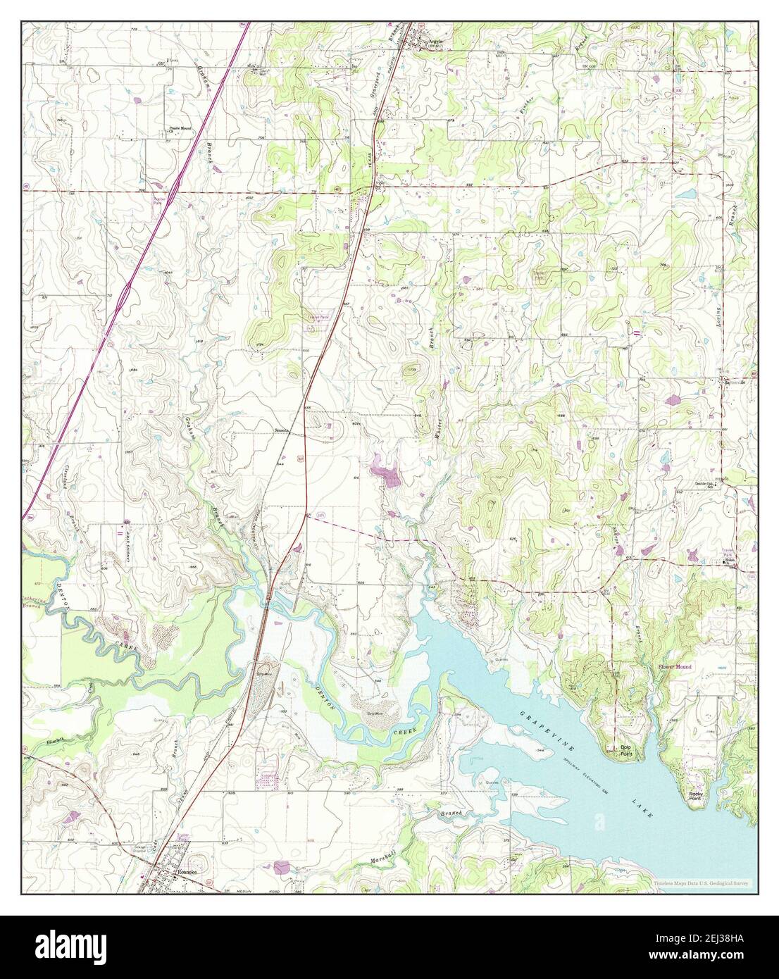 Argyle, Texas, map 1960, 124000, United States of America by Timeless