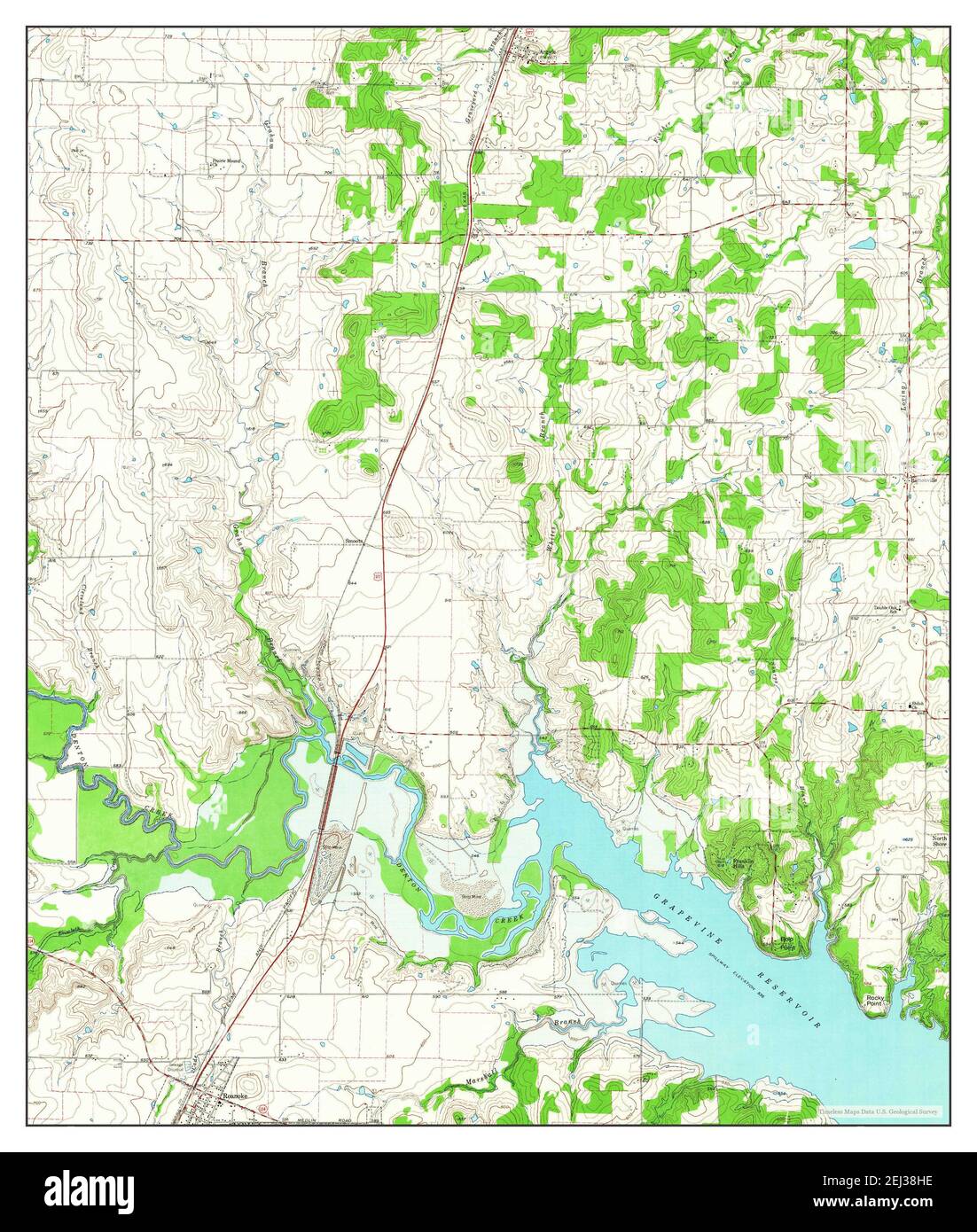 Argyle, Texas, map 1960, 124000, United States of America by Timeless